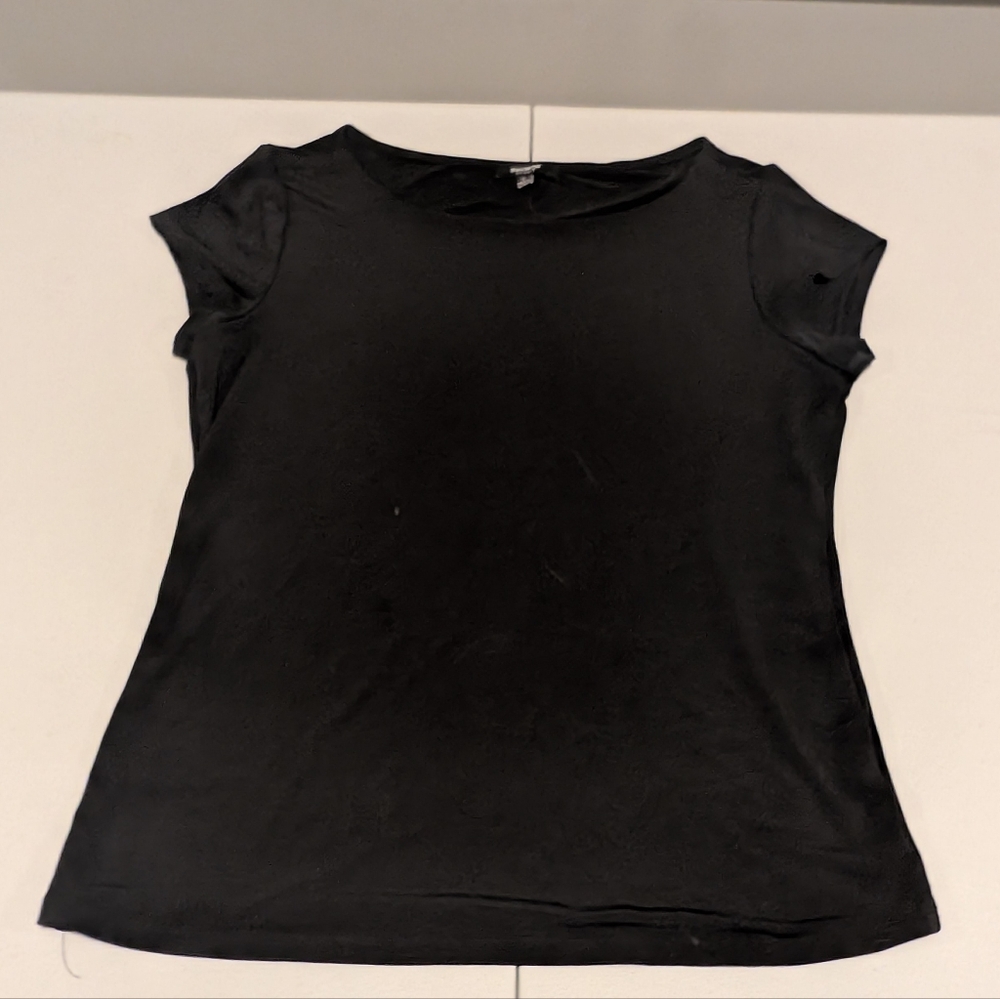 Premise Studio Women’s Large Black Scoop Neck Cap Sleeve T-Shirt - Picture 3 of 4